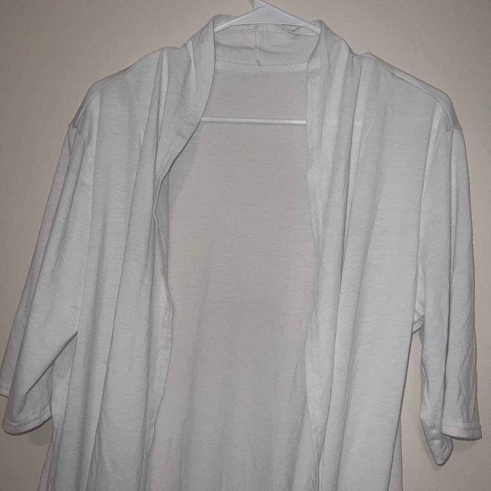 White Open Front Cardigan - Picture 2 of 3